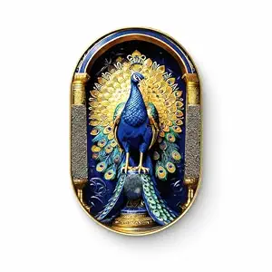 Pyrite & Lapis Peacock Frame